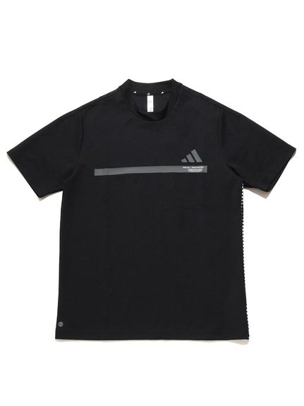 adidas/ビックアディダスロゴ 半袖モックネックシャツ/ハイネック